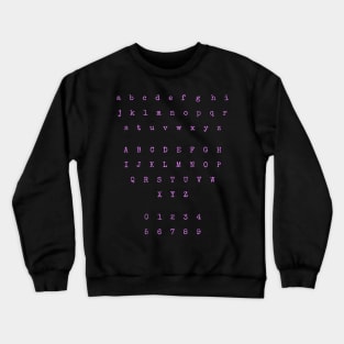 Light Pink Typewriter Letters and Numbers Crewneck Sweatshirt